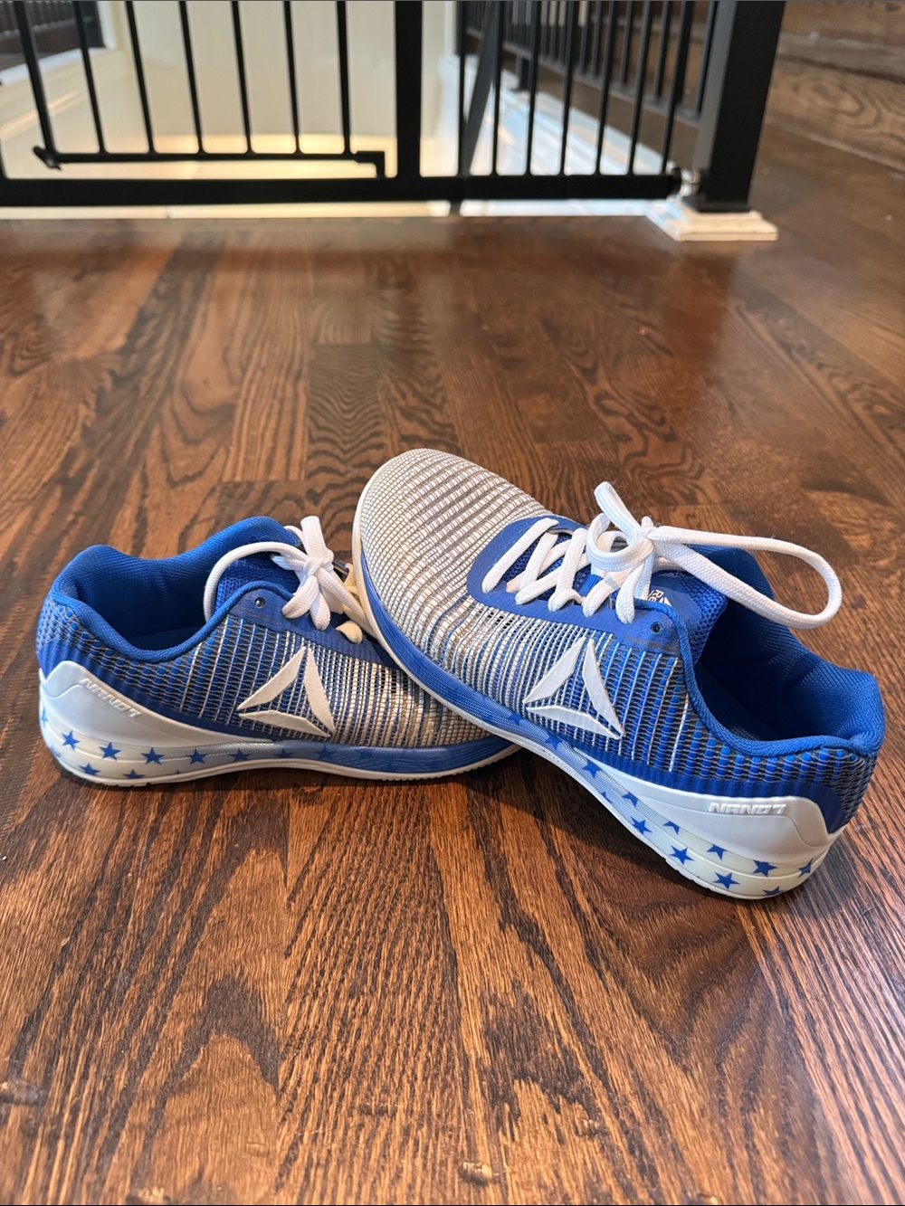 Reebok Blue and White Women's Training Sneakers with Star Detail